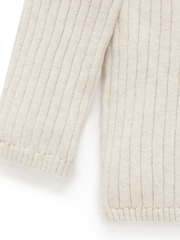 Purebaby White Fine Rib Jumper with Collar - Image 4 of 4