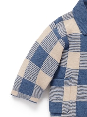 Purebaby Blue Chrome Knitted Check Jacket - Image 2 of 4