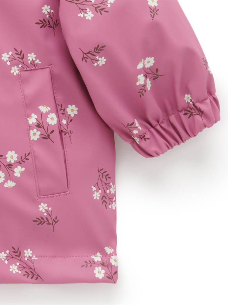 Purebaby Pink Waterproof Zip Up Jacket - Image 4 of 4