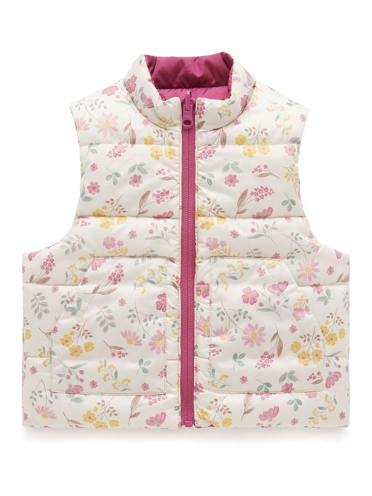 Purebaby Dark Pink Water Resistent Reversible Gilet - Image 2 of 5