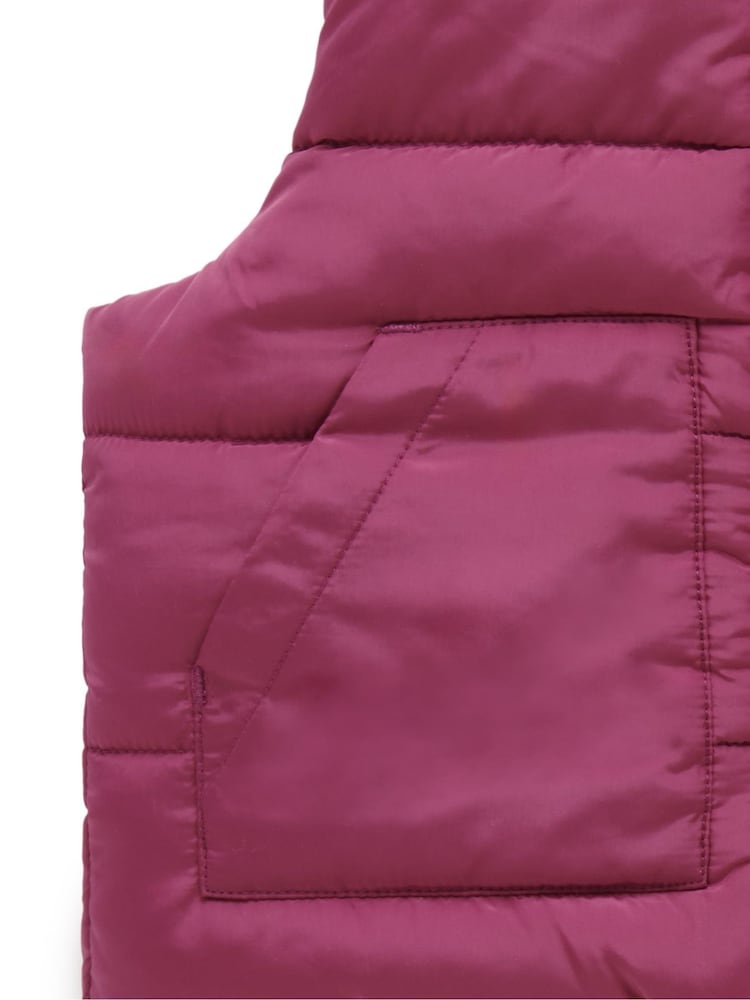 Purebaby Dark Pink Water Resistent Reversible Gilet - Image 5 of 5