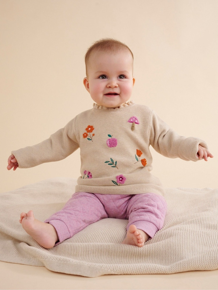 Purebaby Cream Autumn Flower Jumper - Image 1 of 4