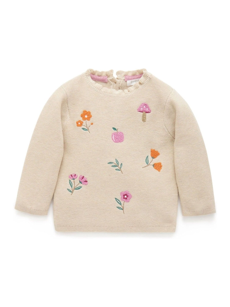 Purebaby Cream Autumn Flower Jumper - Image 2 of 4