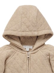 Purebaby Brown Quilted Ducky Hooded Zip-Up Jacket - Image 3 of 5