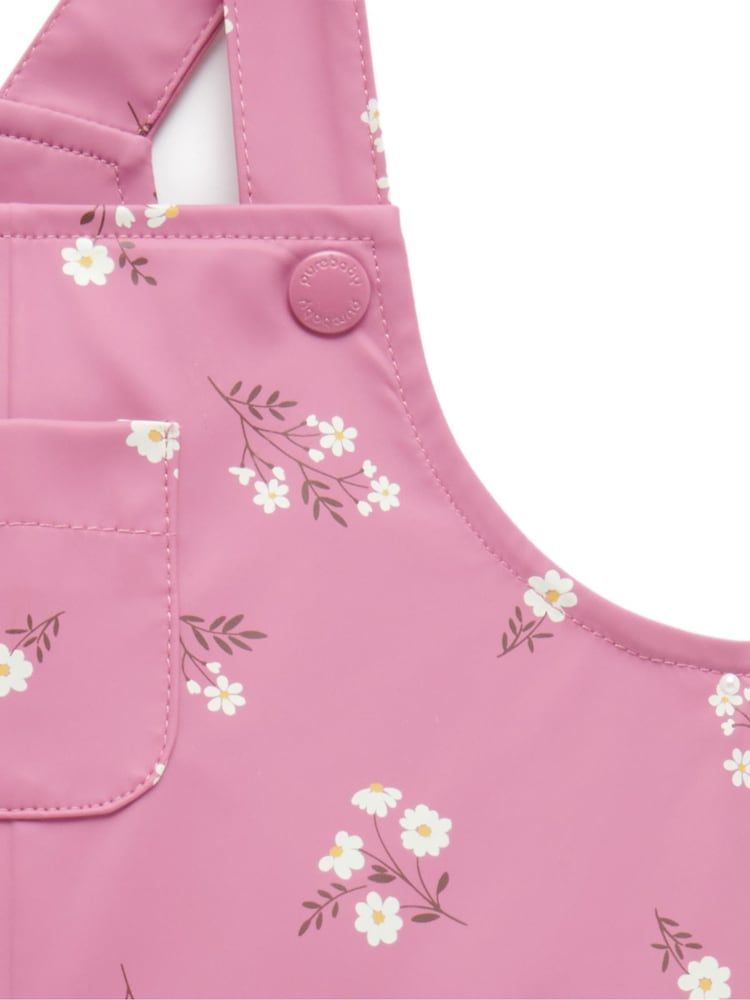 Purebaby Pink Waterproof Dungarees - Image 2 of 4 Purebaby Pink Waterproof Dungarees - Image 2 of 4