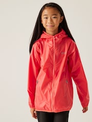 Regatta Rose pink Kids Lever II Waterproof Packaway Jacket - Image 1 of 9