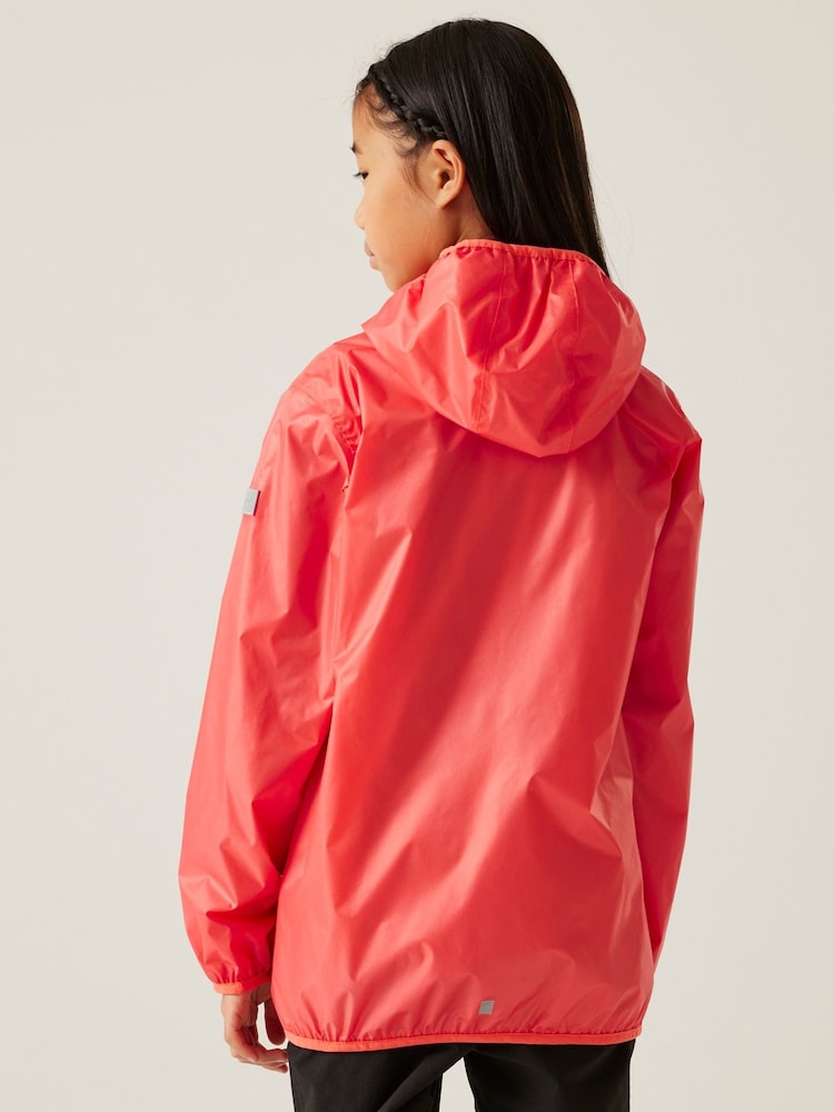 Regatta Rose pink Kids Lever II Waterproof Packaway Jacket - Image 2 of 9