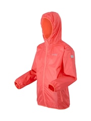 Regatta Rose pink Kids Lever II Waterproof Packaway Jacket - Image 8 of 9