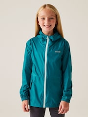Regatta Turquoise Blue Kids Waterproof Pack It Jacket III - Image 1 of 10