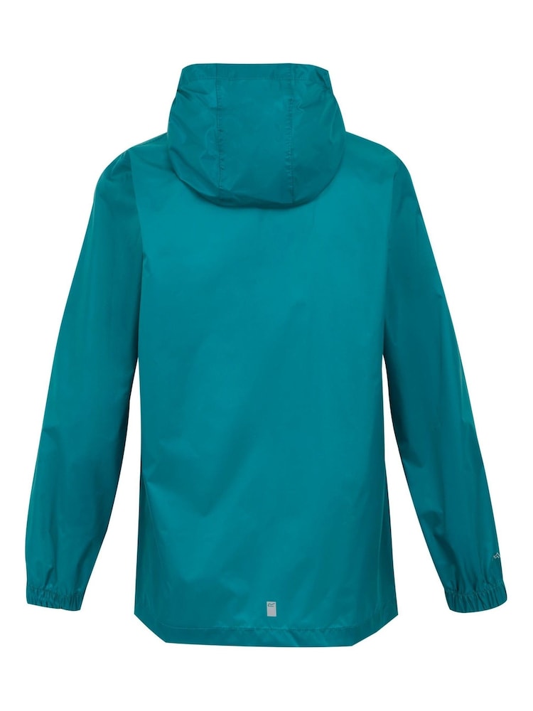 Turquoise/blauw - Regatta Kids Waterproof Pack It Jacket III - Image 8 of 10