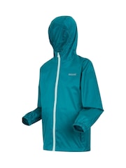 Regatta Turquoise Blue Kids Waterproof Pack It Jacket III - Image 9 of 10