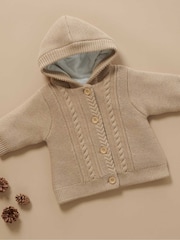 Purebaby Natural Knitted Padded Cable Jacket - Image 3 of 4
