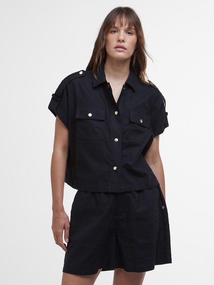 Barbour® International 100% Cotton Priya Black Shirt - Image 1 of 5