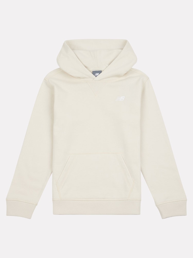 New Balance White Small Kids French Terry 100% Cotton Logo Hoodie - Image 1 of 3