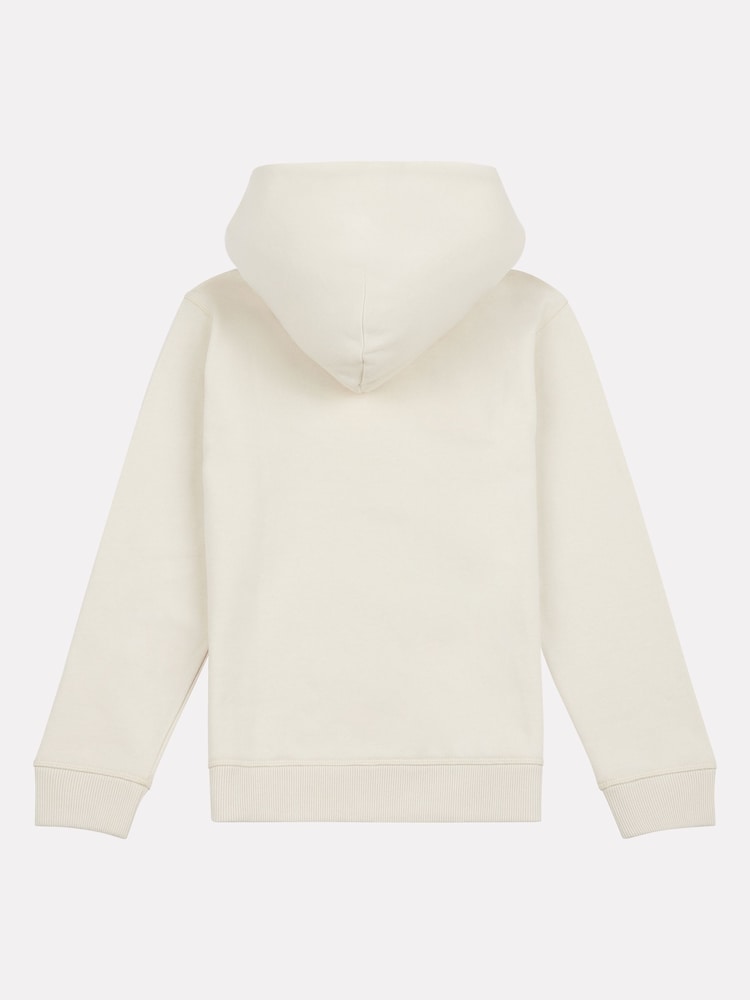 New Balance White Small Kids French Terry 100% Cotton Logo Hoodie - Image 2 of 3