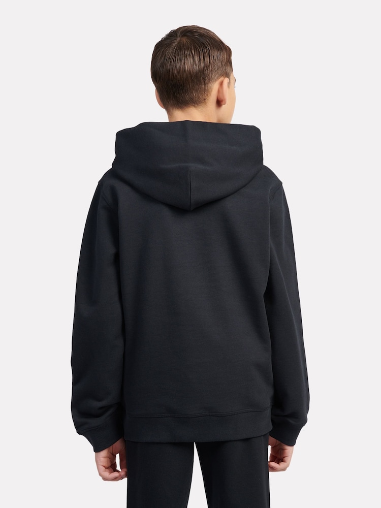 New Balance Black Small Kids French Terry 100% Cotton Logo Hoodie - Image 2 of 8