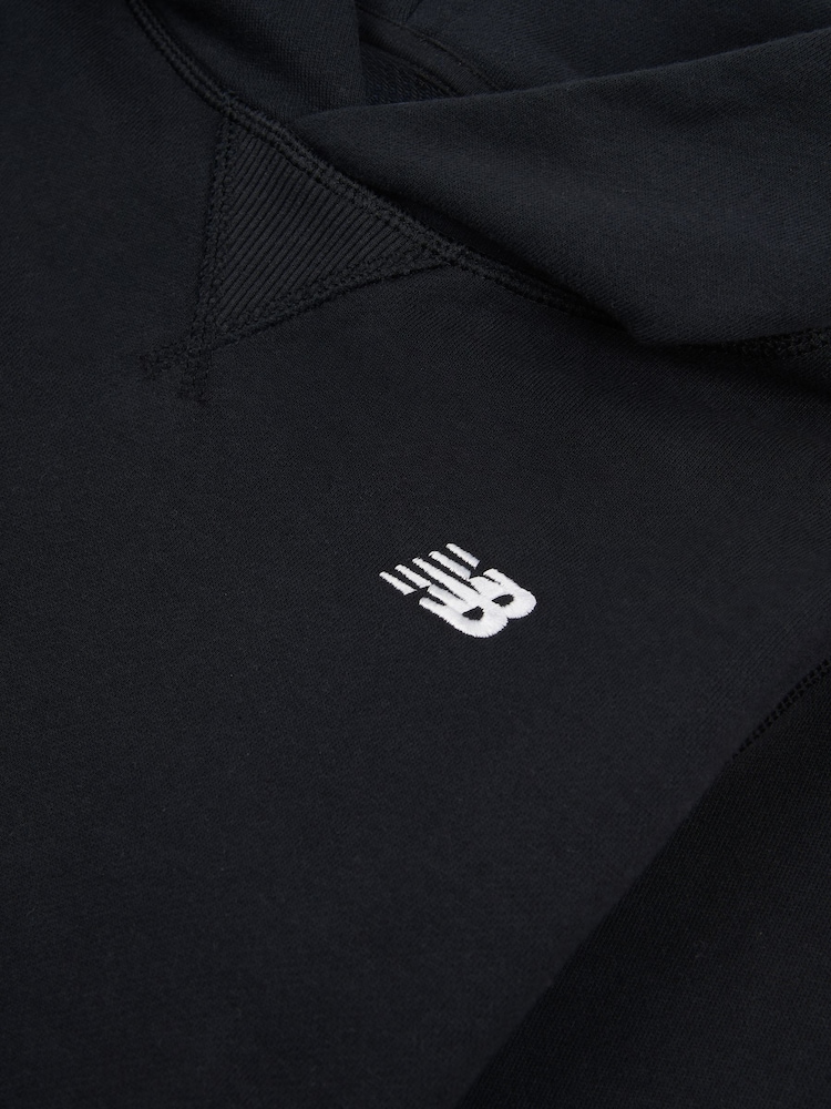 New Balance Black Small Kids French Terry 100% Cotton Logo Hoodie - Image 8 of 8