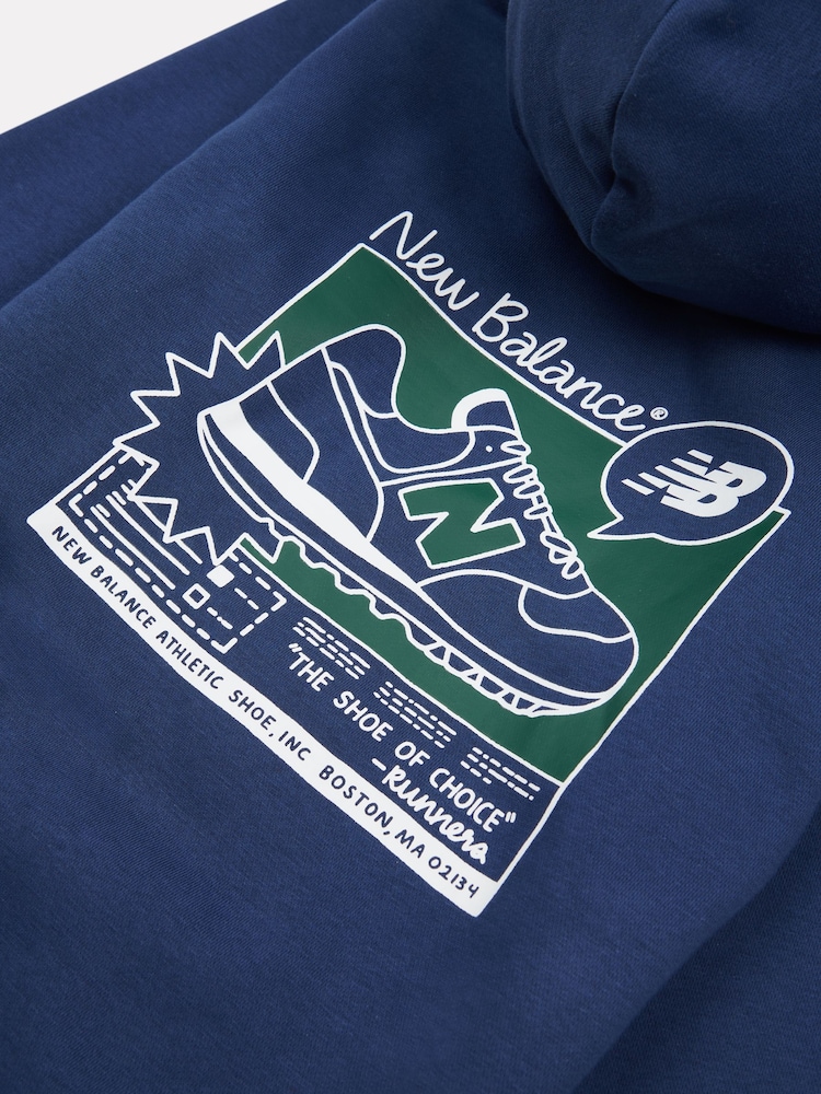 New Balance Blue Boys Sneaker Poster Hoodie - Image 10 of 10