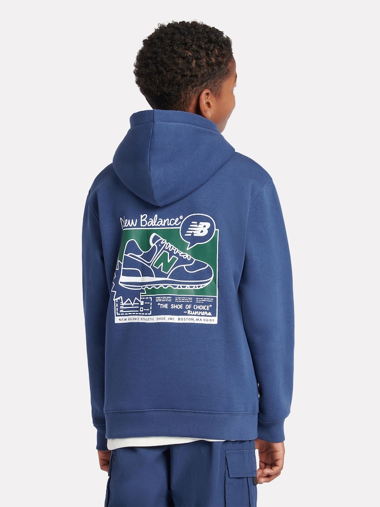 New Balance Blue Boys Sneaker Poster Hoodie - Image 3 of 10