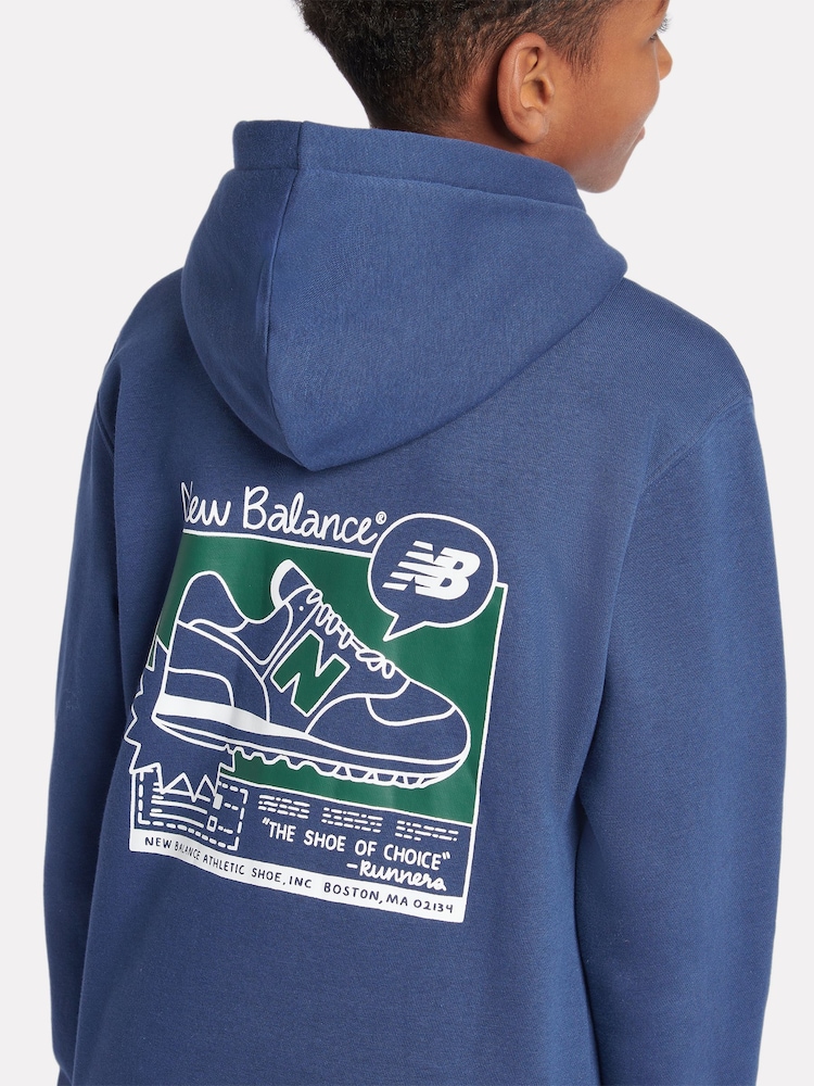 New Balance Blue Boys Sneaker Poster Hoodie - Image 5 of 10