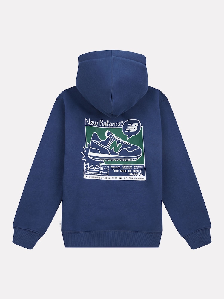 New Balance Blue Boys Sneaker Poster Hoodie - Image 8 of 10