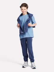 New Balance Dark Blue Small Boys Brush Back Logo Joggers - Image 5 of 8
