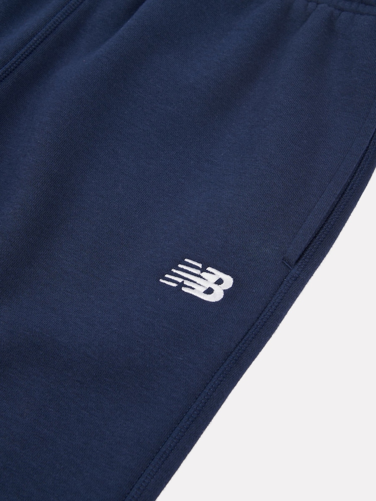 New Balance Dark Blue Small Boys Brush Back Logo Joggers - Image 8 of 8