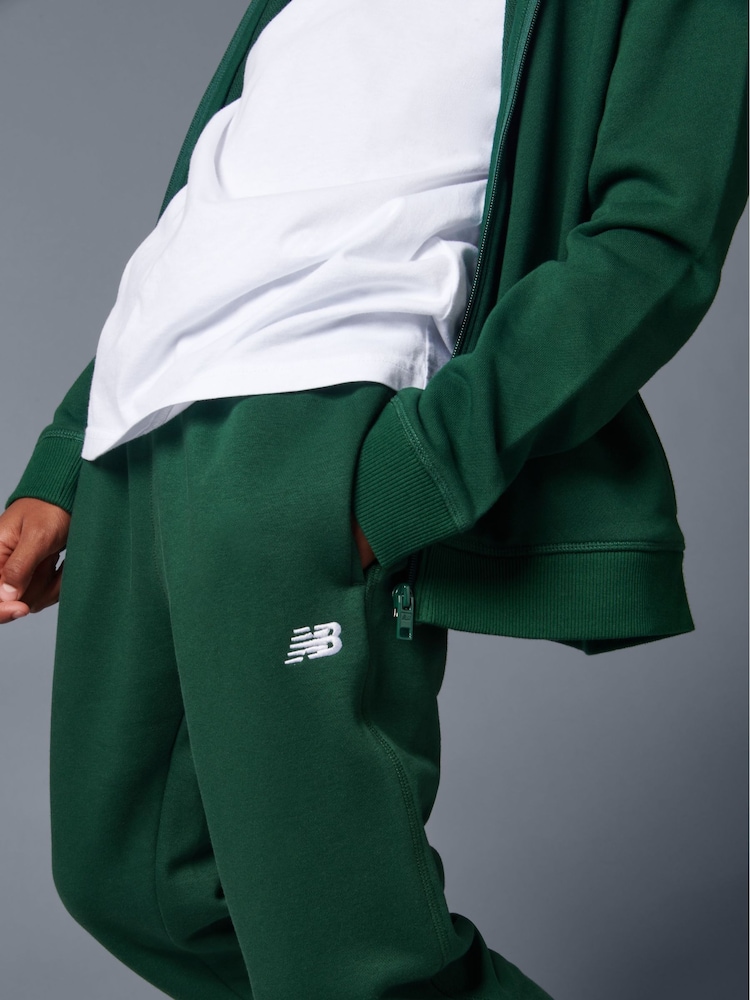 New Balance Dark Green Small Boys Brush Back Logo Joggers - Image 1 of 12