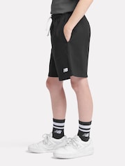 New Balance Black Kids French Terry Small Logo 100% Cotton Shorts - Image 2 of 8