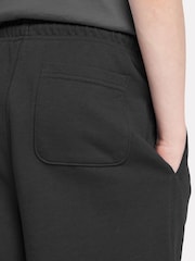 New Balance Black Kids French Terry Small Logo 100% Cotton Shorts - Image 5 of 8