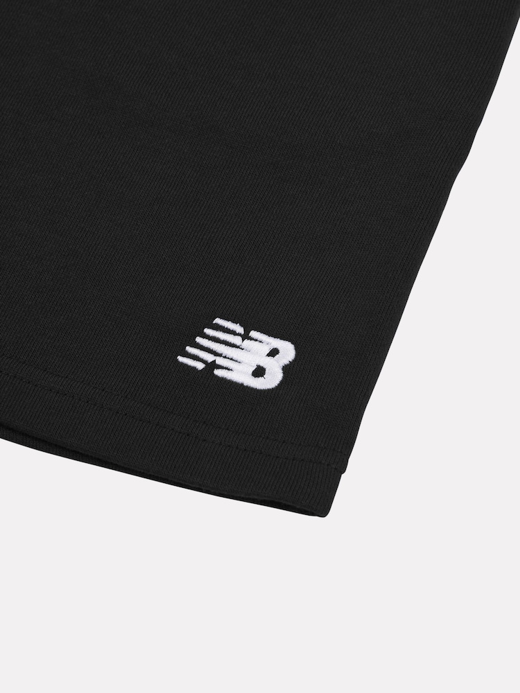 New Balance Black Kids French Terry Small Logo 100% Cotton Shorts - Image 8 of 8