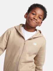 برتقالي - هودي ناعم الملمس بسحّاب مزيّن بشعار خلفي صغير للأولاد من New Balance - Image 5 of 8