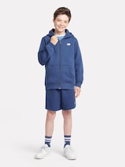 أزرق - هودي ناعم الملمس بسحّاب مزيّن بشعار خلفي صغير للأولاد من New Balance - Image 6 of 9