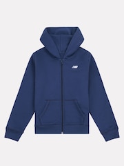 أزرق - هودي ناعم الملمس بسحّاب مزيّن بشعار خلفي صغير للأولاد من New Balance - Image 7 of 9