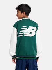 New Balance Green Boys 100% Cotton Baseball Jacket - Image 3 of 11
