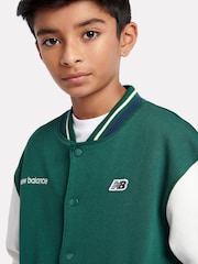 New Balance Green Boys 100% Cotton Baseball Jacket - Image 4 of 11