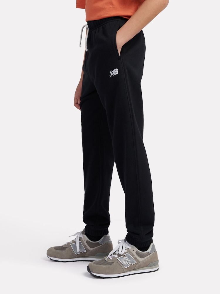 Zwart - New Balance Boys 100% Cotton French Terry Small Logo Joggers - Image 2 of 8