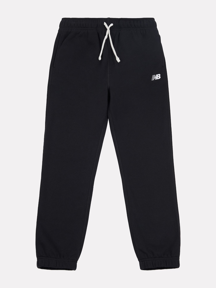 New Balance Black Boys 100% Cotton French Terry Small Logo Joggers - Image 6 of 8