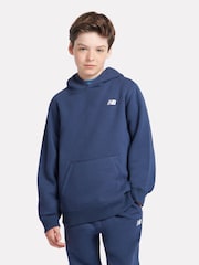 New Balance Blue Chrome Small Boys Brush Back Logo Hoodie - Image 1 of 8