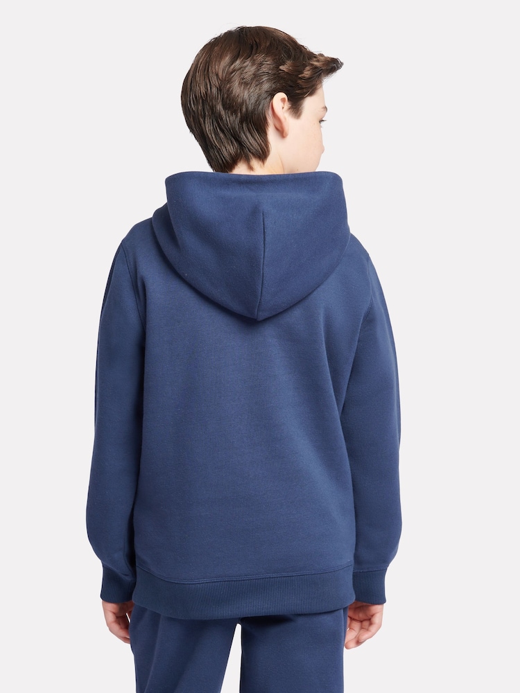 New Balance Blue Chrome Small Boys Brush Back Logo Hoodie - Image 3 of 8