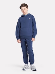 New Balance Blue Chrome Small Boys Brush Back Logo Hoodie - Image 5 of 8