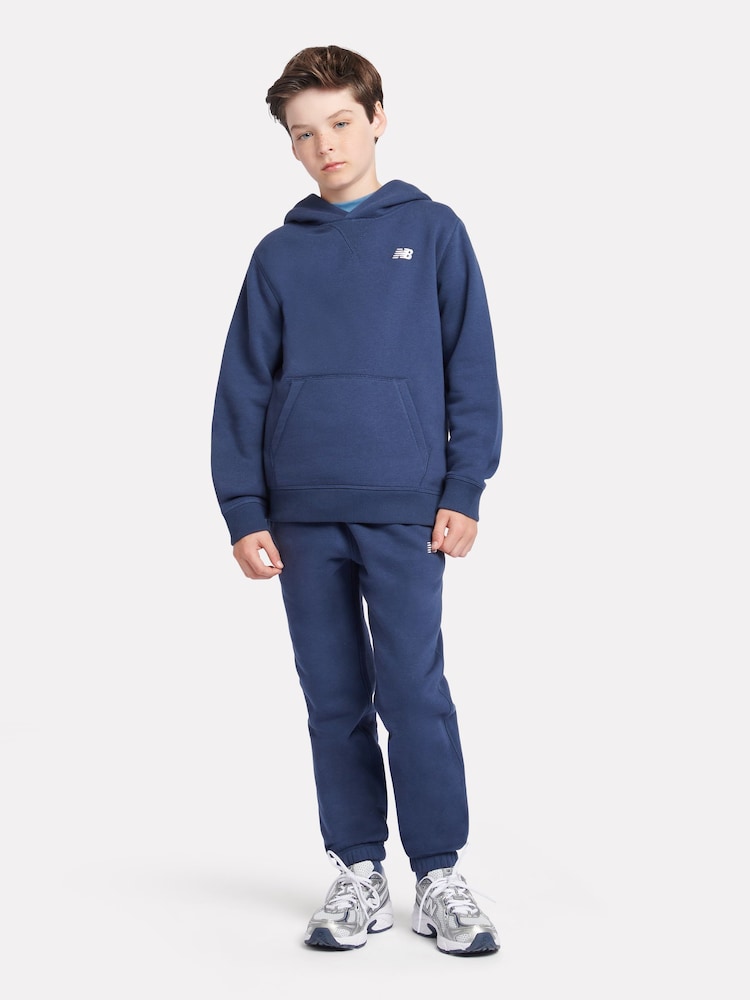 New Balance Blue Chrome Small Boys Brush Back Logo Hoodie - Image 5 of 8