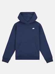 New Balance Blue Chrome Small Boys Brush Back Logo Hoodie - Image 6 of 8