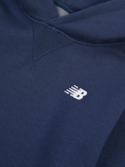 New Balance Blue Chrome Small Boys Brush Back Logo Hoodie - Image 8 of 8