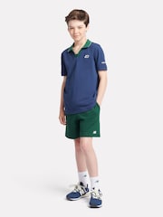 New Balance Green Kids French Terry Small Logo 100% Cotton Shorts - Image 5 of 9