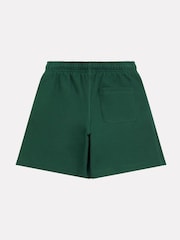 New Balance Green Kids French Terry Small Logo 100% Cotton Shorts - Image 8 of 9