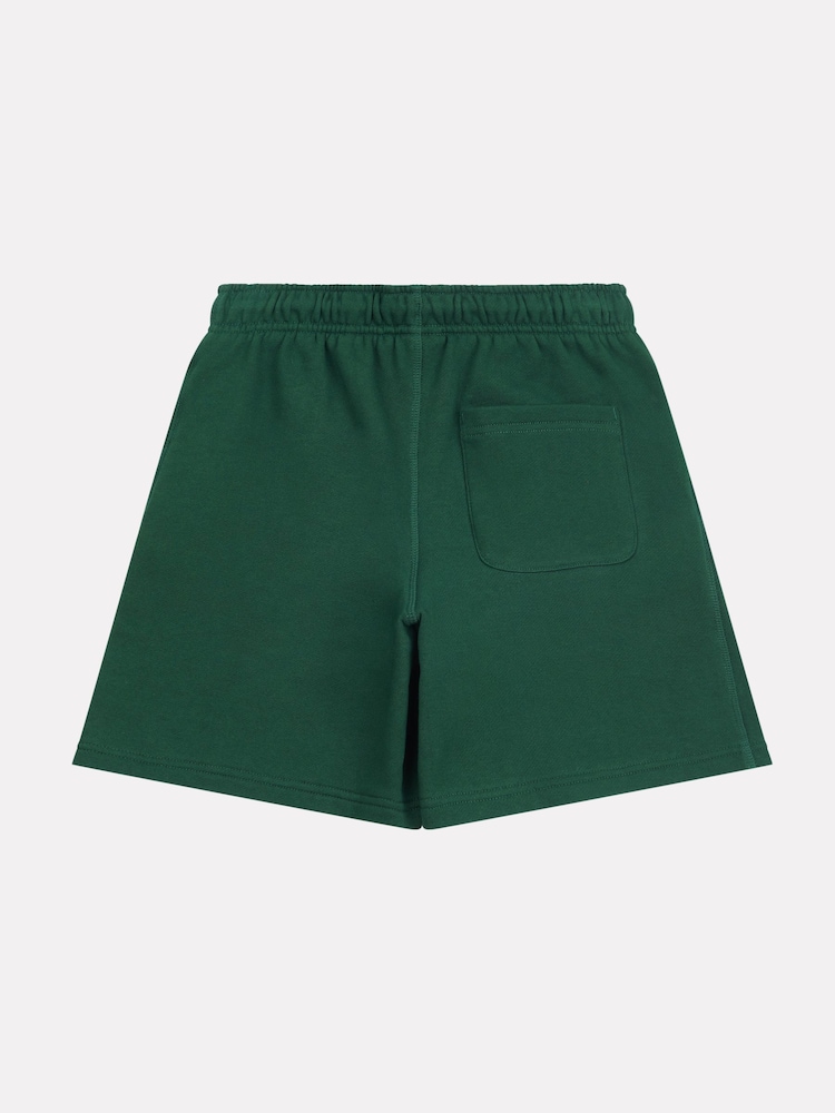 New Balance Green Kids French Terry Small Logo 100% Cotton Shorts - Image 8 of 9
