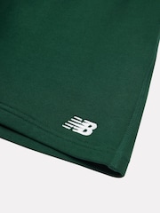 New Balance Green Kids French Terry Small Logo 100% Cotton Shorts - Image 9 of 9