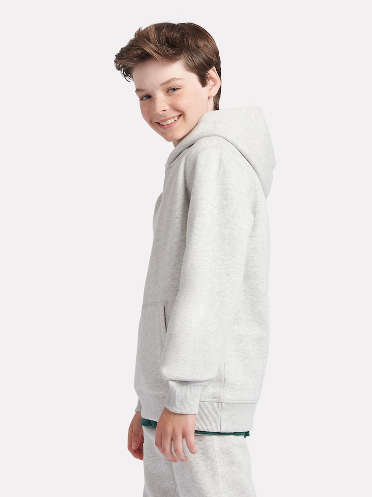 New Balance Grey Small Boys Brush Back Logo Hoodie - Image 2 of 8
