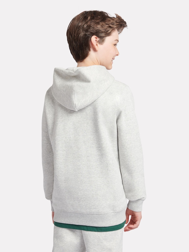 New Balance Grey Small Boys Brush Back Logo Hoodie - Image 3 of 8